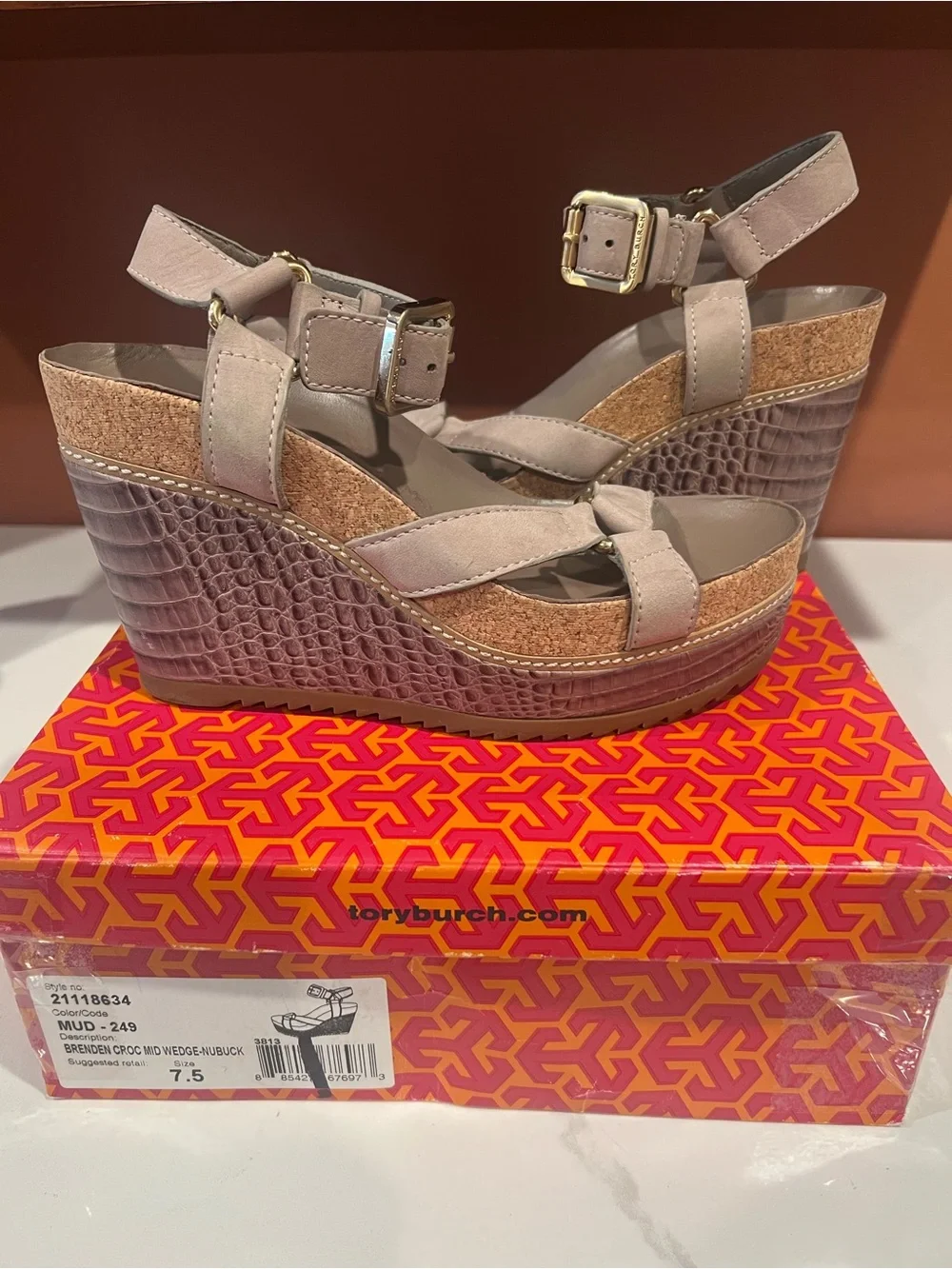 Tory Burch Light Beige  Wedge Sandals